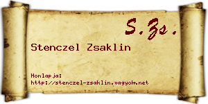Stenczel Zsaklin névjegykártya